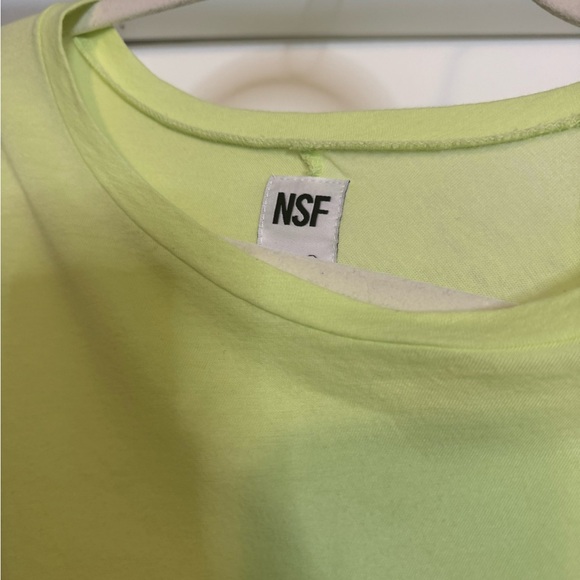 NSF Limon Lime Green Knotted Women’s Top Tshirt Large - Picture 3 of 5